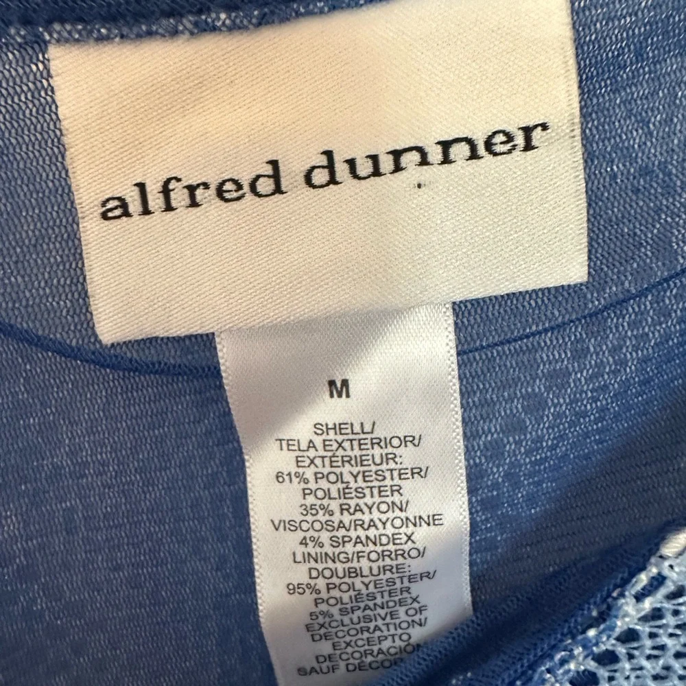 Alfred Dunner Blue and Green Zigzag Blouse - Picture 2 of 3